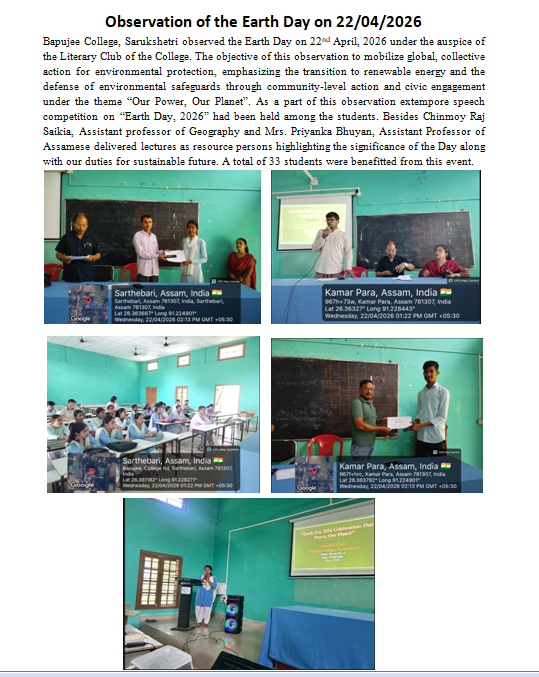 Observation of the Earth Day, 2026