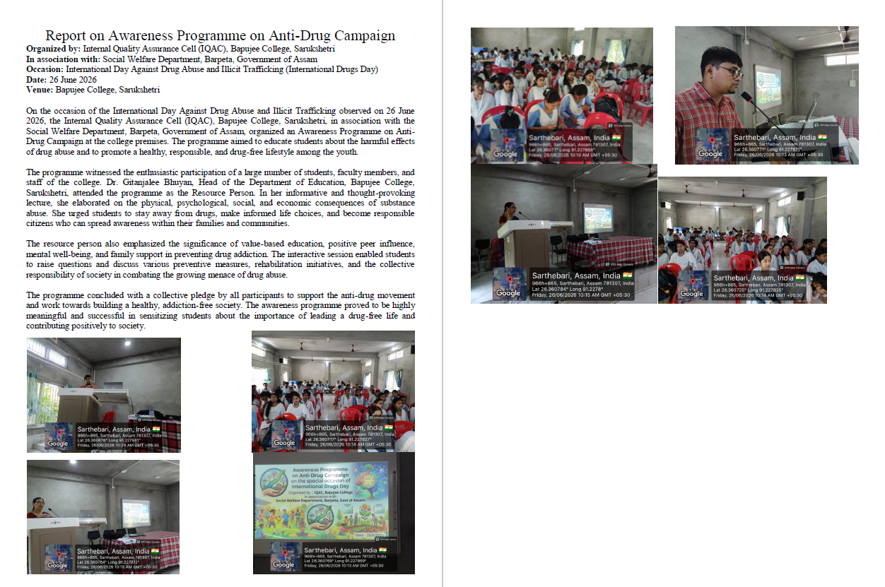 Report on Awareness Programme on Anti-Drug Campaign