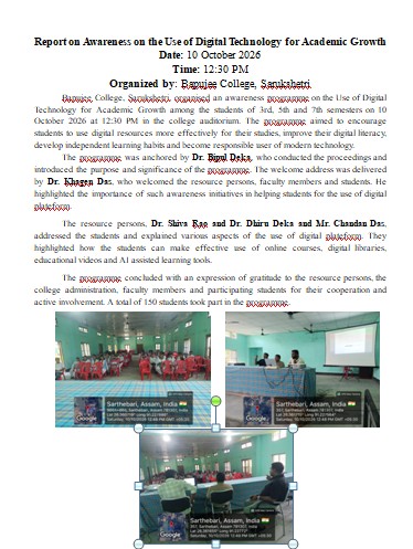 Cyber Security Awareness Programme held on 09-10-2026
